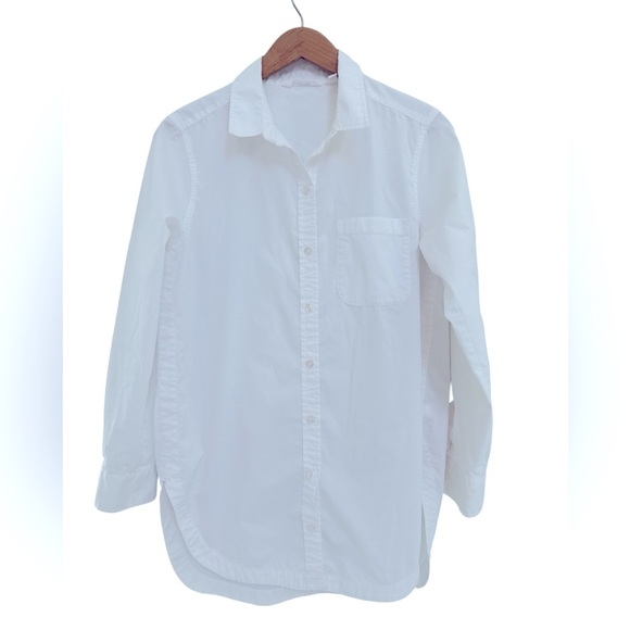 Athleta Long and Lean Passage Button-Up Shirt Tunic White Size Small - Picture 1 of 7